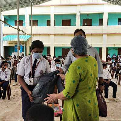 Distribution of education kits to 400 home-locked, rural children...